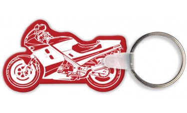 Custom Screen Printed Soft Touch Keychains - Ninja Style Motorcycle