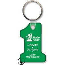 Screen Printed Soft Touch Keychains - Number One