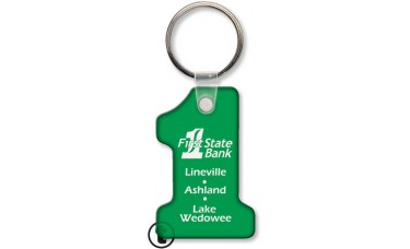 Custom Screen Printed Soft Touch Keychains - Number One