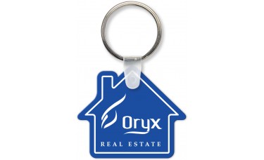 Custom Printed Full Color Digital Soft Touch Keychains - House