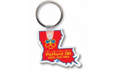 Screen Printed Soft Touch Keychains - State