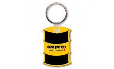 Custom Screen Printed Soft Touch Keychains - 55 Gallon Drum