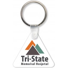 Custom Printed Full Color Digital Soft Touch Keychains - Triangle