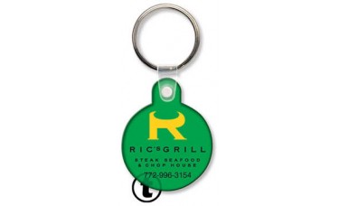 Screen Printed Soft Touch Keychains - Round with Tab
