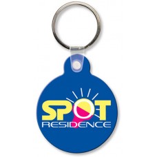 Custom Screen Printed Soft Touch Keychains - Small Round with Tab