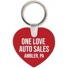 Custom Printed Full Color Digital Soft Touch Keychains - Heart