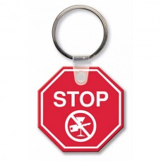 Custom Screen Printed Soft Touch Keychains - Stop Sign