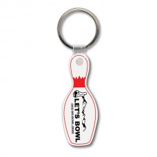 Custom Screen Printed Soft Touch Keychains - Bowling Pin