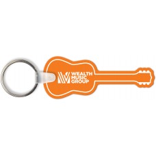 Custom Printed Full Color Digital Soft Touch Keychains - Guitar