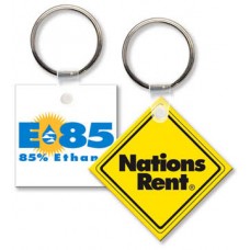 Custom Screen Printed Soft Touch Keychains - Small Square