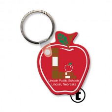 Custom Screen Printed Soft Touch Keychains - Apple
