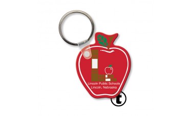 Custom Screen Printed Soft Touch Keychains - Apple