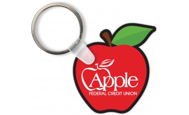 Custom Printed Full Color Digital Soft Touch Keychains - Apple