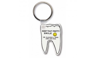 Custom Screen Printed Soft Touch Keychains - Tooth