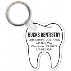 Custom Printed Full Color Digital Soft Touch Keychains - Tooth