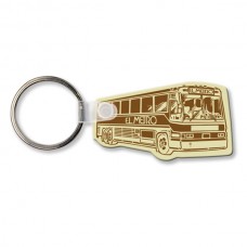 Custom Screen Printed Soft Touch Keychains - Bus