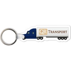 Custom Printed Full Color Digital Soft Touch Keychains - Semi Truck