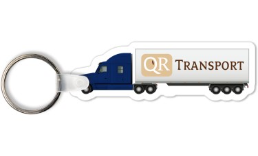 Custom Printed Full Color Digital Soft Touch Keychains - Semi Truck