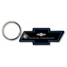 Screen Printed Soft Touch Keychains - Chevy Bowtie