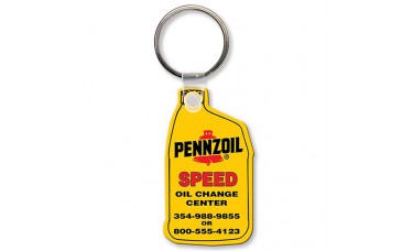 Custom Screen Printed Soft Touch Keychains - Oil Jug