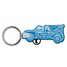 Custom Screen Printed Soft Touch Keychains - Tow Truck