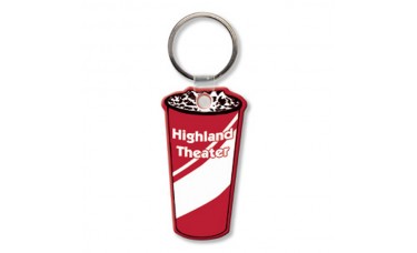 Custom Screen Printed Soft Touch Keychains - Beverage Cup