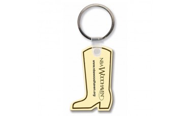 Custom Screen Printed Soft Touch Keychains - Western Cowboy Boot
