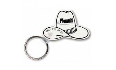 Custom Screen Printed Soft Touch Keychains - Western Cowboy Hat