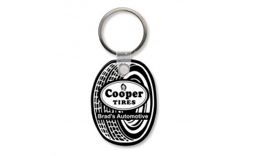 Custom Screen Printed Soft Touch Keychains - Tire