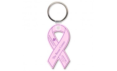Custom Screen Printed Soft Touch Keychains - Support Ribbon