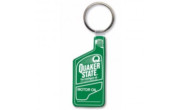 Custom Screen Printed Soft Touch Keychains - Oil Bottle (Side Neck)