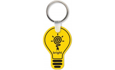 Custom Printed Full Color Digital Soft Touch Keychains - Light Bulb