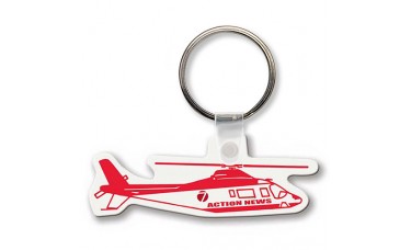 Custom Screen Printed Soft Touch Keychains - Helicopter