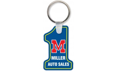 Full Color Digital Soft Touch Keychains - Number One