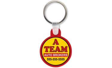 Custom Printed Full Color Digital Soft Touch Keychains - Round with Tab