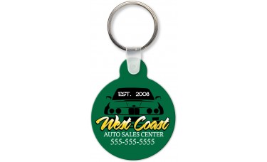Full Color Digital Soft Touch Keychains - Small Round with Tab