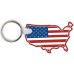 Full Color Digital Soft Touch Keychains - USA (Red)