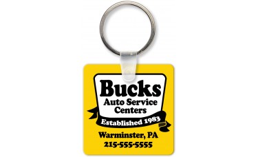 Custom Printed Full Color Digital Soft Touch Keychains - Large Square