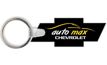 Custom Printed Full Color Digital Soft Touch Keychains - Chevrolet Bowtie