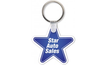 Custom Printed Full Color Digital Soft Touch Keychains - Star