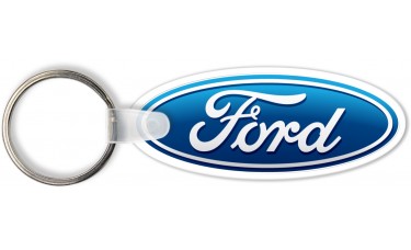Custom Printed Full Color Digital Soft Touch Keychains - Ford Oval