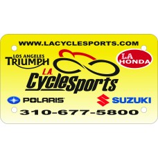 Custom Printed Full Color Digital Styrene Motorcycle Dealer License Plates (.030 Poly)