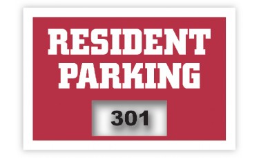 Inside Application Parking Stickers - Screen Printed Clear PET (3" x 2")