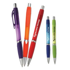Custom Printed Snazzy Translucent Retractable Grip Ballpoint Pens