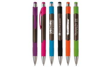 Custom Printed Spark Metallic Retractable Grip Ballpoint Pens