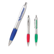 Custom Printed Allure Silver Designer Retractable Grip Ballpoint Pens