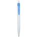 Custom Printed Cambria Retractable Ballpoint Pens - White/Light Pale Blue