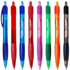 Custom Printed Glory Translucent Retractable Grip Ballpoint Pens