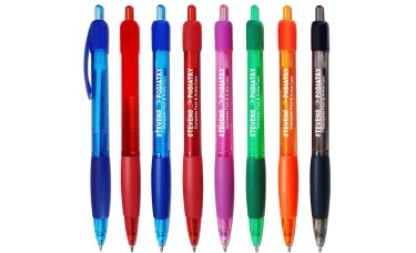 Custom Printed Glory Translucent Retractable Grip Ballpoint Pens