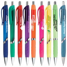 Custom Printed Blair Translucent Retractable Grip Ballpoint Pens Custom Printed Blair Translucent Retractable Grip Ballpoint Pens